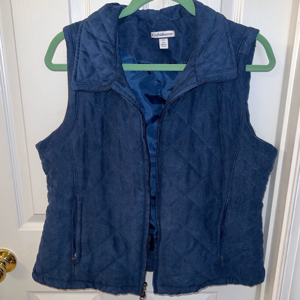 Croft & Barrow Quilted Navy Blue Vest Sz PL
